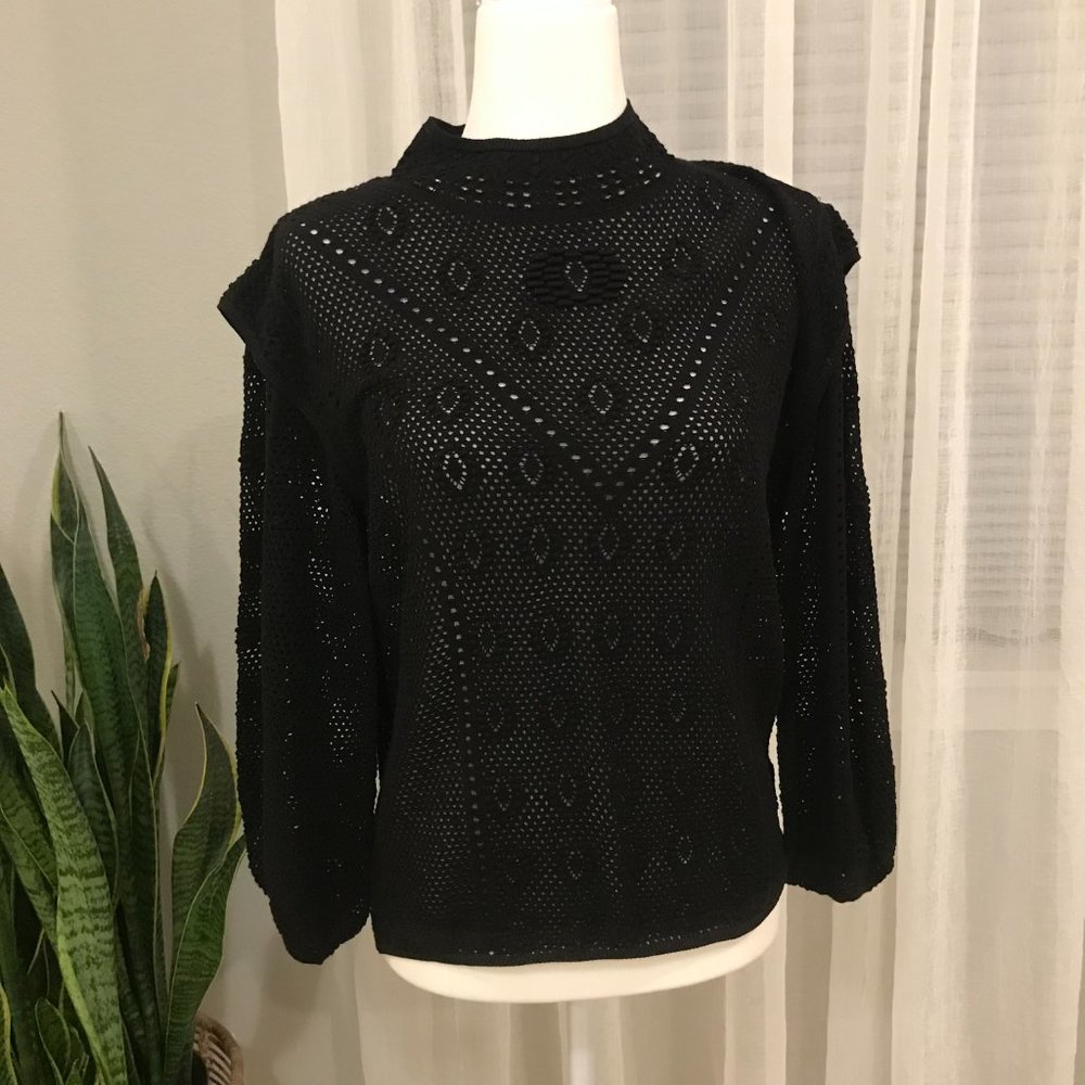 White House Black Market Women's L Black Sweater